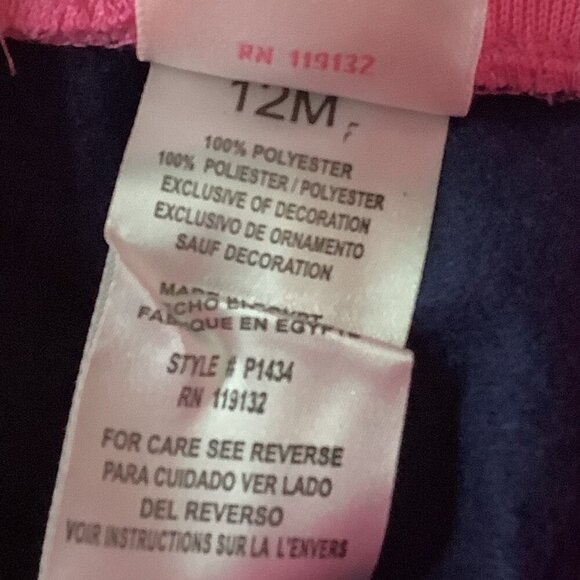 Pony Baby Girl 12M Sweatsuit Pink & Blue Hoodie Pants Set Polyester Graphic - Picture 8 of 10